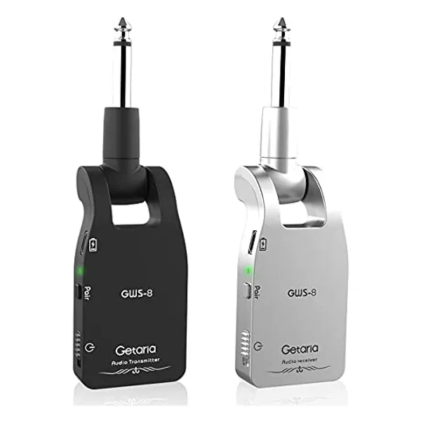 
                            Getaria 2.4GHZ Wireless Guitar System Built-in Rechargeable Lithium Battery Transmitter Receiver for Electric Guitar Bass (Black)
                        