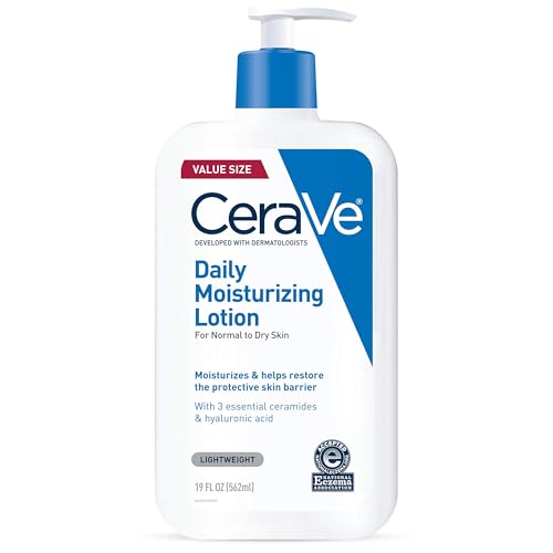 CeraVe Daily Moisturizing Lotion for Dry Skin | Body Lotion & Face Moisturizer with Hyaluronic Acid and Ceramides | Daily Moisturizer | Fragrance Free | Oil-Free | 19 Ounce - 19 Ounce