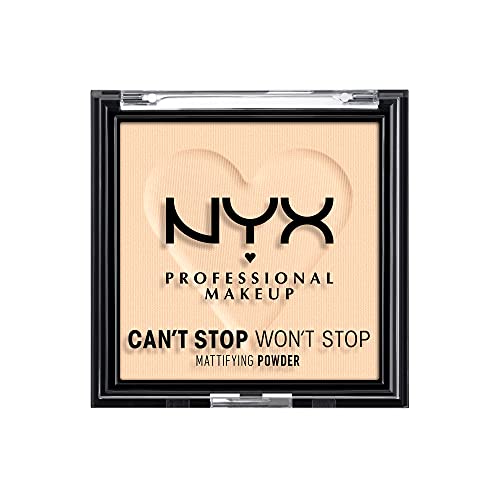 NYX PROFESSIONAL MAKEUP Can't Stop Won't Stop Mattifying Pressed Powder - Fair - 01 FAIR - 1 Count (Pack of 1)
