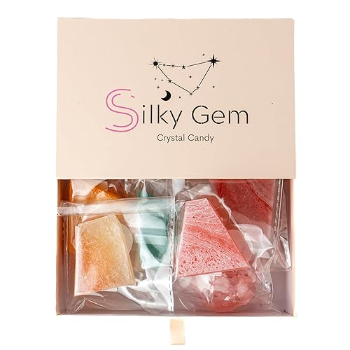 SILKY GEM - The Gemmies, Edible Crystal Candy, 8-10 Small Clusters, Mixed Flavors, Sample Box, Kohakutou, Edible Gem, Vegan, Gluten Free, ASMR - The Gemmies - 8-10