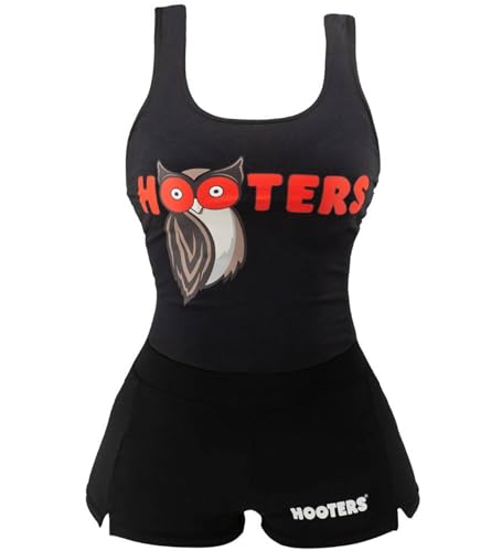 Ripple Junction Hooters Girl Iconic Waitress Outfit Includes Tank Top and Shorts Set Officially Licensed - Black