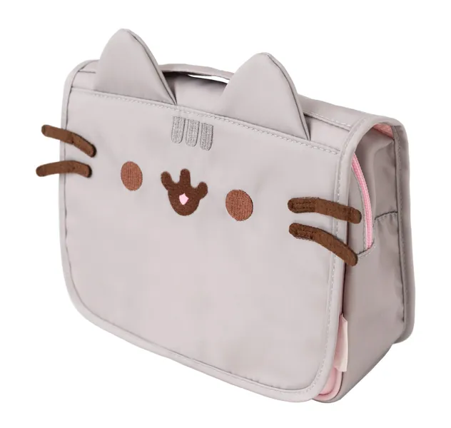 Official Pusheen Hanging Travel Toiletry Bag | Hanging Toiletry Bag with Hanging Hook, Waterproof Travel Bag, Makeup Toiletry Bag, Cosmetic Bag, Pusheen Gifts - Kawaii Bag - Pusheen