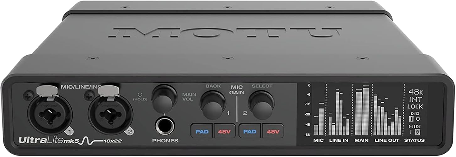 MOTU UltraLite-mk5 18x22 USB Audio Interface 3 for Mac, Windows and iOS with mixing and effects