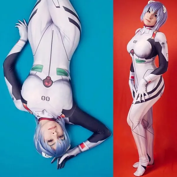 Rei Ayanami Jumpsuits Cosplay Zentai