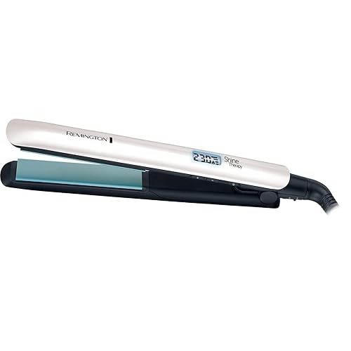 Remington Shine Therapy Hair Straightener with Advanced Ceramic coating infused with Moroccan Argan Oil for sleek & smooth glide, Floating plates, Digital display, 9 settings 150°C–230°C, S8500 - Pack of 1