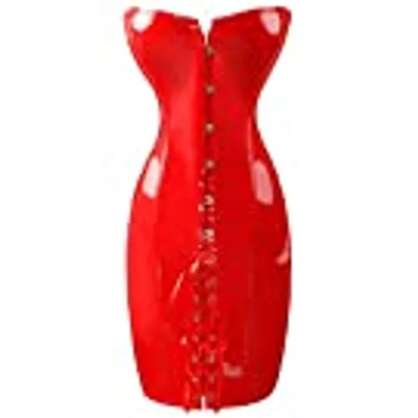 Alivila.Y Fashion Womens Faux Leather Vintage Club Party Corset Dress