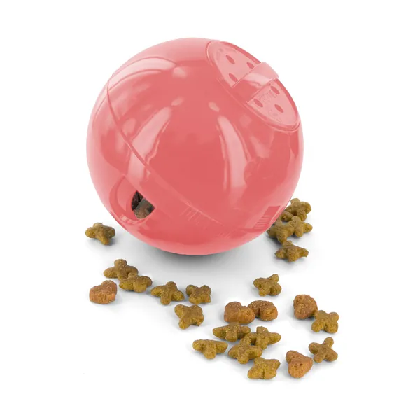 PetSafe Slimcat Feeder Ball - Interactive Game for Your Cat - Fill with Food and Treats - Great for Portion Control and Fast Eaters - Pink