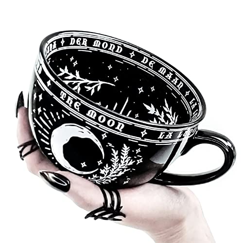 Rogue + Wolf Halloween Mug, Witch Decor, Witchy Gifts, Goth Decor Home, Witchy Stuff, Witch Mug, Goth Gifts for Women, Novelty Coffee Mugs, Ceramic Mugs Coffee, Goth Mug La Lune Moon Mug -17.6oz 500ml - La Lune