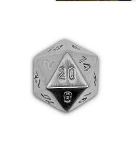 Tungsten - Single D20 True Metal Dice | Default Title
