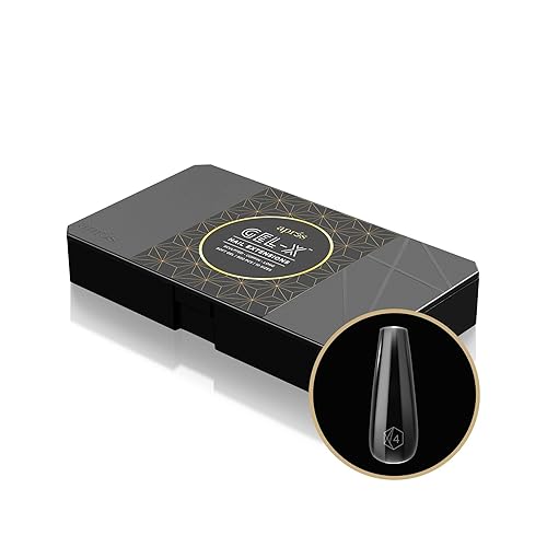 Apres Nail Gel-X Sculpted Coffin Long Box of Tips | 500 Gel-X Tips | Premium Quality | 10 Sizes 0-9 | No Size 00 Included | 2022 Version - Sculpted Coffin Long