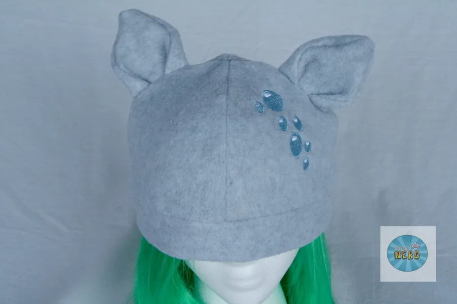 Grey Derpy Hooves Cutie Mark with Ears Embroidered Fleece Beanie - Adult