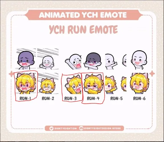 Pack 3 Emotes animés - Run