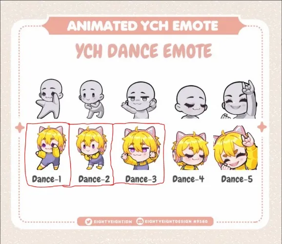 Pack 3 Emotes animés - Dance
