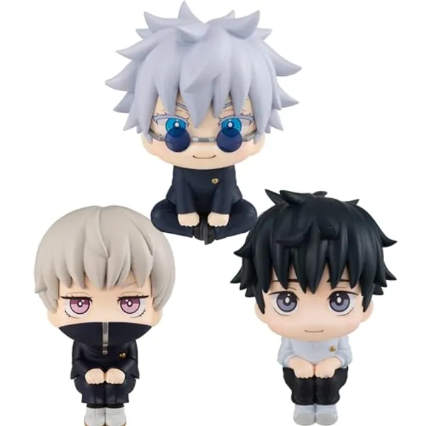 YLEAFUN 3pcs Anime Inumaki Toge Okkotsu Yuta Look Up Figure 3.93inch Cute Q Version Collectibles Action Figure Model Statue Home Car Decoration