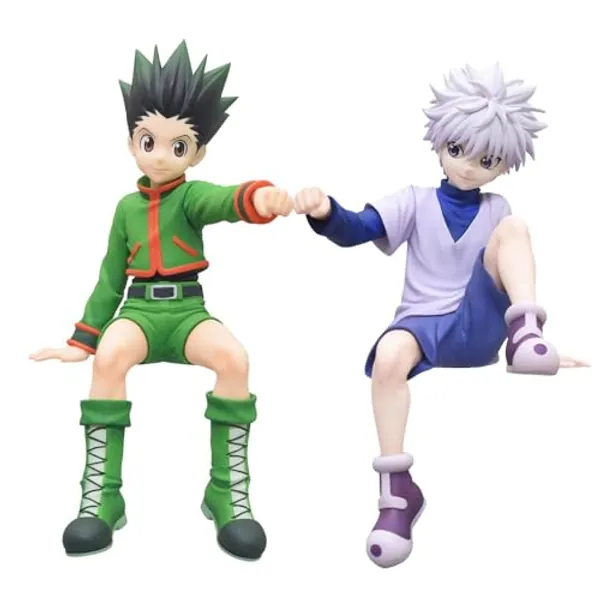 YLEAFUN Killua Zaoldyeck Gon Freecss Figure Anime Statue PVC Model 12cm Action Figure Collectible Decoration Ornaments