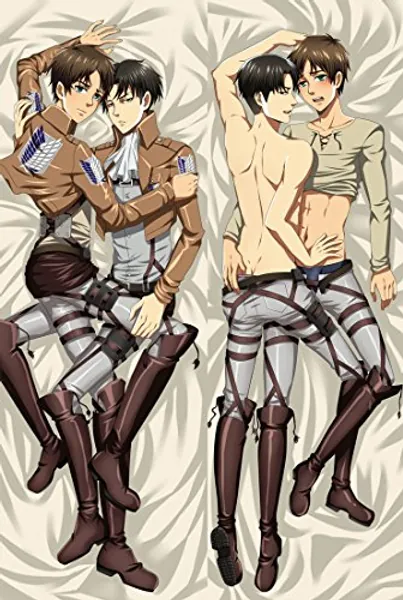 HONSINYUN Anime Body Pillow Case Cover Dakimakura Cosplay Manga Peach Skin Pillowcase (59.1x19.7in/150x50cm) (Levi2) - Levi2