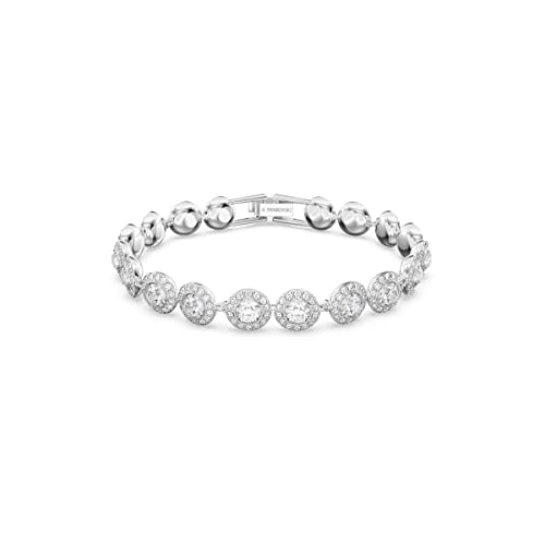 Swarovski Angelic bracelet, Round cut, White, Rhodium plated