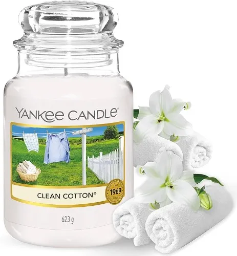 Yankee Candle Scented Candle, Clean Cotton