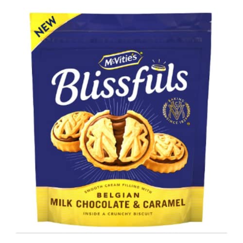 McVitie's Blissfuls Belgian Milk Chocolate & Caramel Biscuits 228g x Case of 6 - Belgian Chocolate Caramel