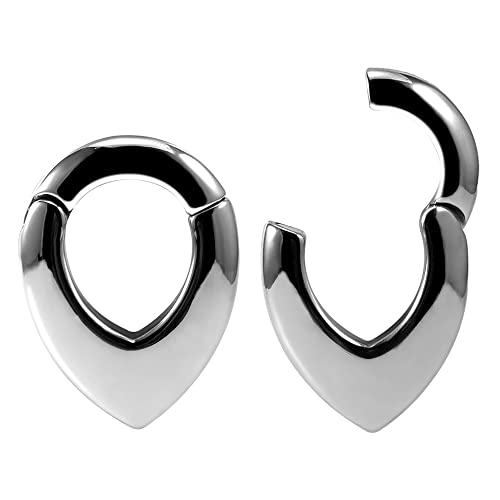 KOOBODY Ear Hanger Weights For Stretched Ear Lobe Stainless Steel Magnetic Ear Gauges 2g(6mm) Ear Plugs Tunnels Body Piercing Jewelry Kit - 2g-6mm - #3 Silver