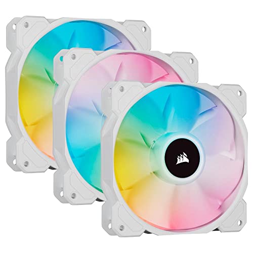 CORSAIR iCUE SP120 RGB ELITE Performance 120mm PWM Triple Fan Kit with iCUE Lighting Node CORE - White - Triple Fan Kit