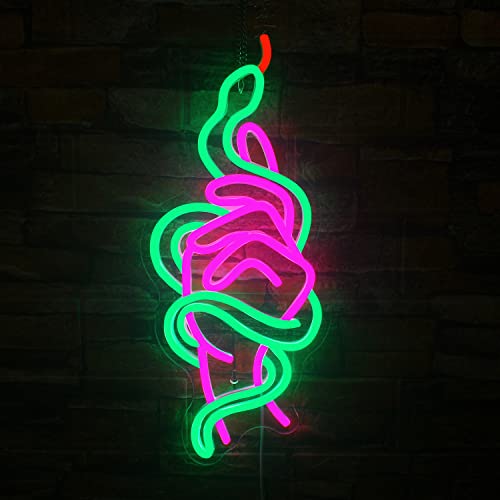 Hand Neon Sign Hands Neon Lights Snake Hand Led Signs for Wall Decor Dimmable Light up Sign for Bar Bedroom Game Room Hotel Birthday Party Decorative Teens Gifts - Snake