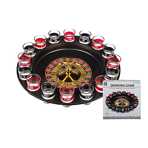 Maxam USA Wholesaler-SPROULT-Maxamtrade 16-Shot Roulette Drinking Game Set, Black/Red