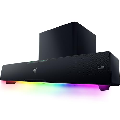 Razer Leviathan V2 Pro: Multi-Driver PC Gaming Soundbar with Subwoofer - Beamforming Surround Sound with AI Head Tracking - Chroma RGB - Bluetooth 5.0 & 3.5mm - for PC, Desktop/Laptop, Mobile, Switch - V2 Pro