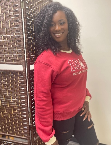 DELTA SIGMA THETA Retro Sweatshirt- Crimson and Cream | SMALL