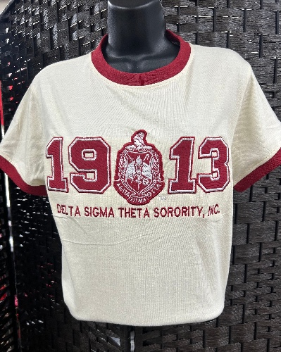 1913  Crimson and Cream-Crest DST premium T shirt | SMALL
