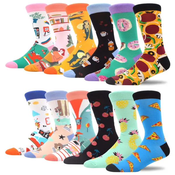 MAKABO Women's Colorful Funny Novelty Casual Crew Socks Gift Packs