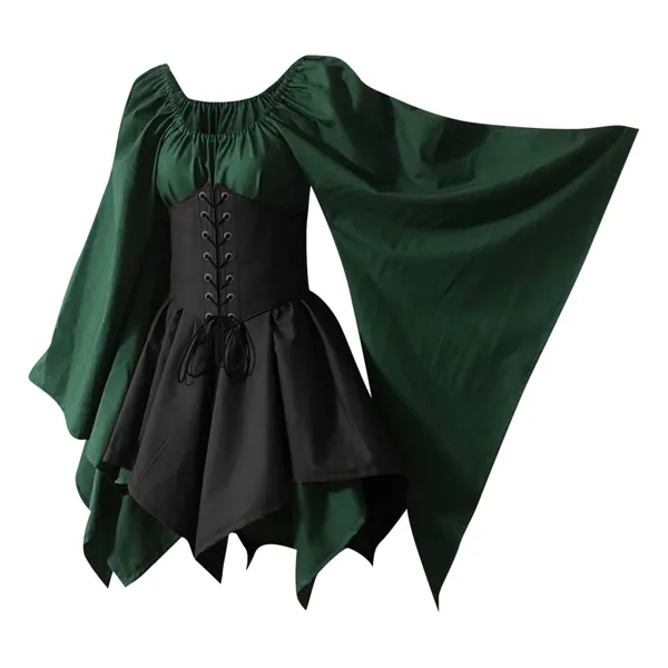 Traditional Irish Dress for Women Short Medieval Costume Plus Dress with Corset Halloween Victorian Dress