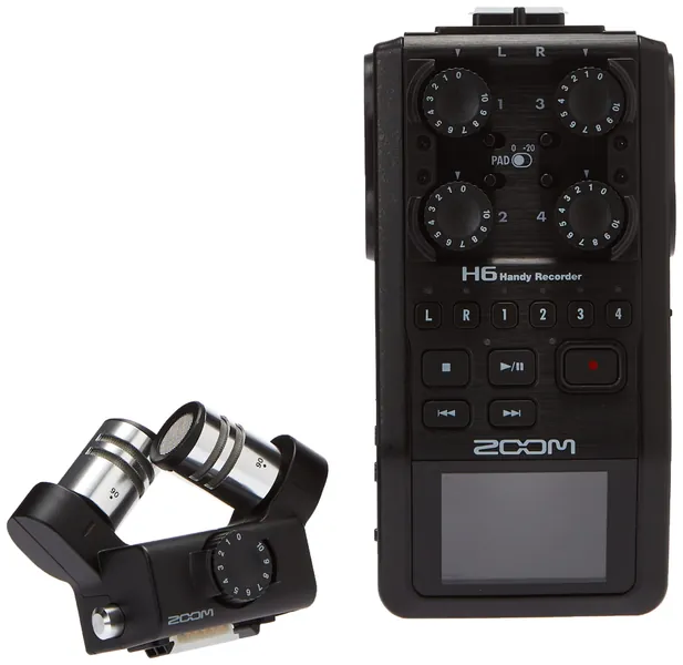 ZOOM H6 All Black (2020 Version) Portable Studio, 4 XLR/TRS Inputs, Records to SD Card, USB Audio Interface, Battery Powered (H6AB) - H6 All Black (2020 Model)