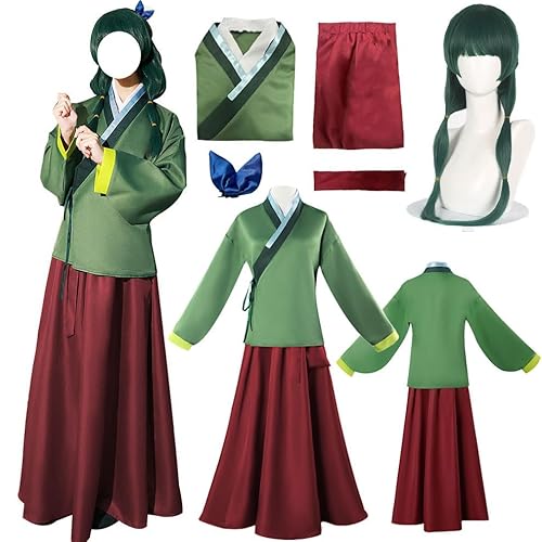 MFeHOR Maomao Costume Cosplay Dress Maomao Outfit Hanfu Uniform Kimono With Wig - Costume+wig - Large