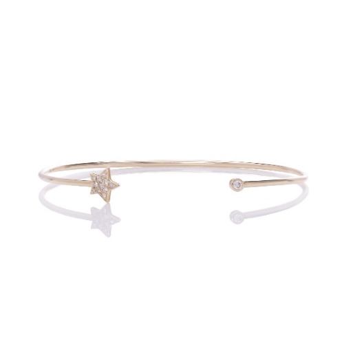 Star Cuff Bracelet - 14K White Gold