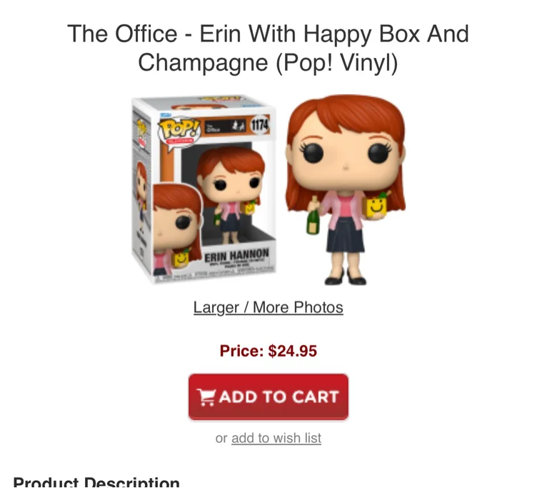 The Office Erin With Happy Box And Champagne Pop Vinyl - DVDLand