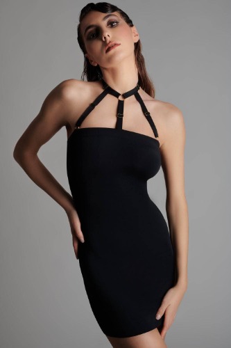 Tapage Nocturne Black Mini Dress | L (UK 10-12) / Black