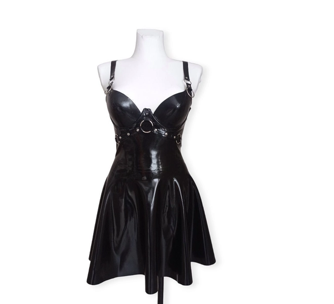 Black latex dress