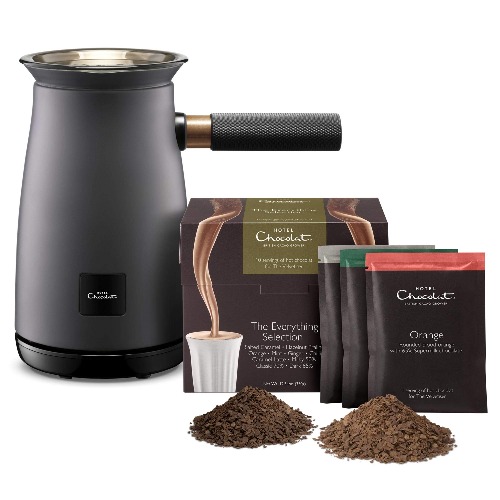 Hotel Chocolat Velvetiser Hot Chocolate Machine Complete Starter Kit, Grey