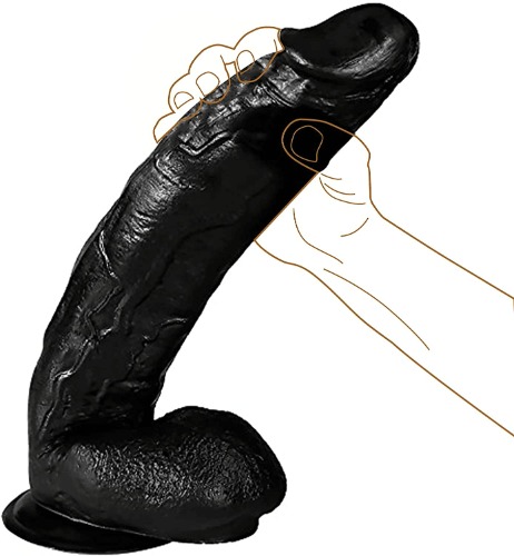 Realistic Dildo for Women, Realistic Suction Cup Massive Anal Dildo for Women Men Pleasure Soft TPE Dildo Adult Sex Toys with Balls for G-spot Prostate Play | Large Dildo 26.5cm 10.43 inches (Black)