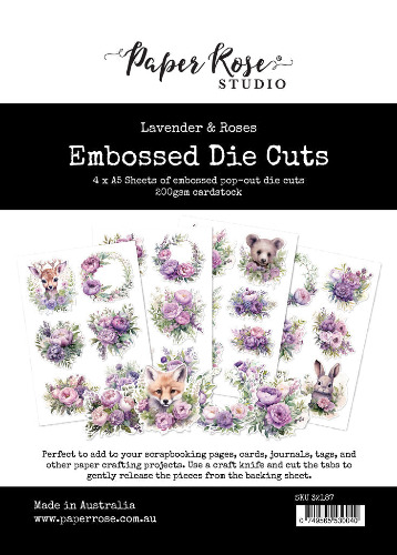 Lavender & Roses Embossed Die Cuts