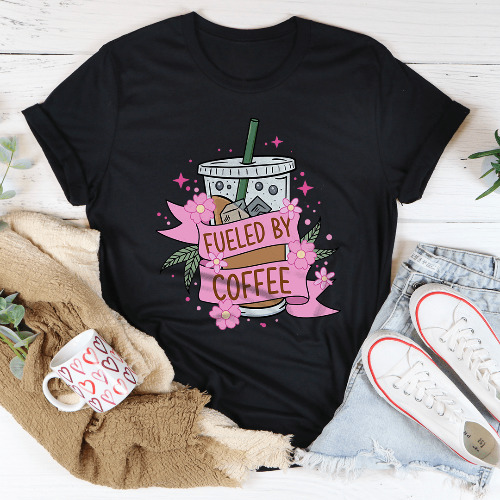 Fueled By Coffee Tee - Black Heather / 3XL