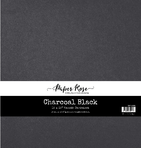 Charcoal Black Smooth Cardstock 12x12" 12 sheets