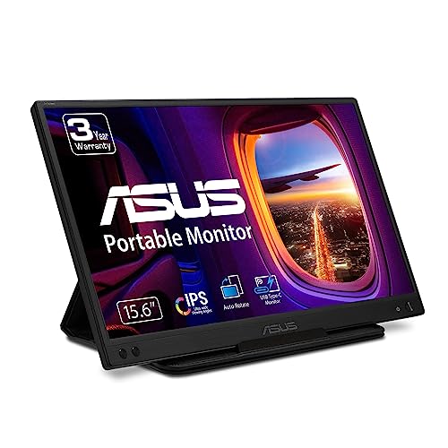 ASUS ZenScreen 15.6” 1080P Portable USB Monitor (MB166C) - Full HD, IPS, USB Type-C, , Tripod Mountable, Anti-Glare Surface, Protective Sleeve, 3-Year Warranty - 16" IPS USB-C Tripod Mountable