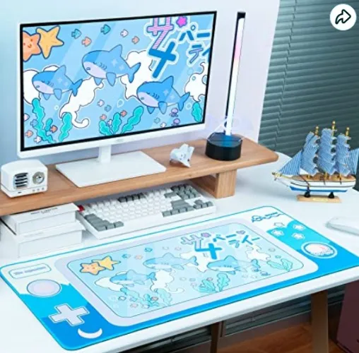 Cute Shark Mouse Pad Large Gaming Mouse Pad Waterproof Non-Slip