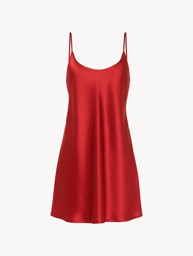 Silk slip dress in garnet