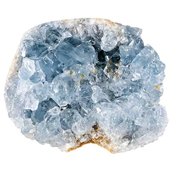 Rockcloud Natural Raw Blue Celestite Mineral Healing Crystal Cluster Geode Irregular Home Decoration Gemstone Specimen, 0.48-0.66 lb