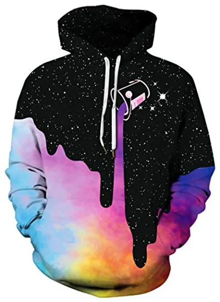 AviviRuth Unisex Harajuku Realistic Galaxy 3D Print Pullover Hoodies Sweatshirts