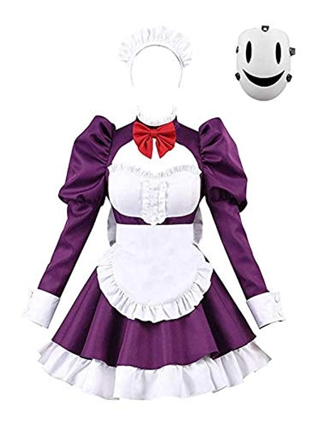 DOUJIONG Women Anime High Rise Invasion Cosplay Costume Maid Dress With Mask Halloween