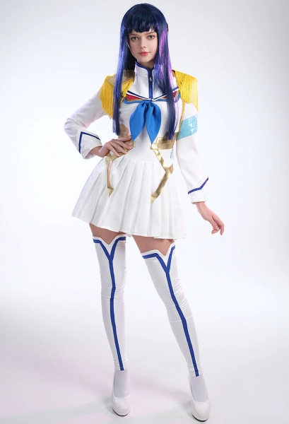 Kill la Kill Satsuki Kiryuin Cosplay Costume Uniform Dress with Thigh Socks and Headdress